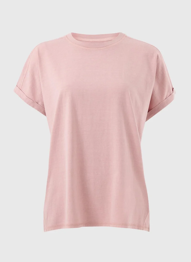 Matalan Nude Acid Wash Longline T-Shirt